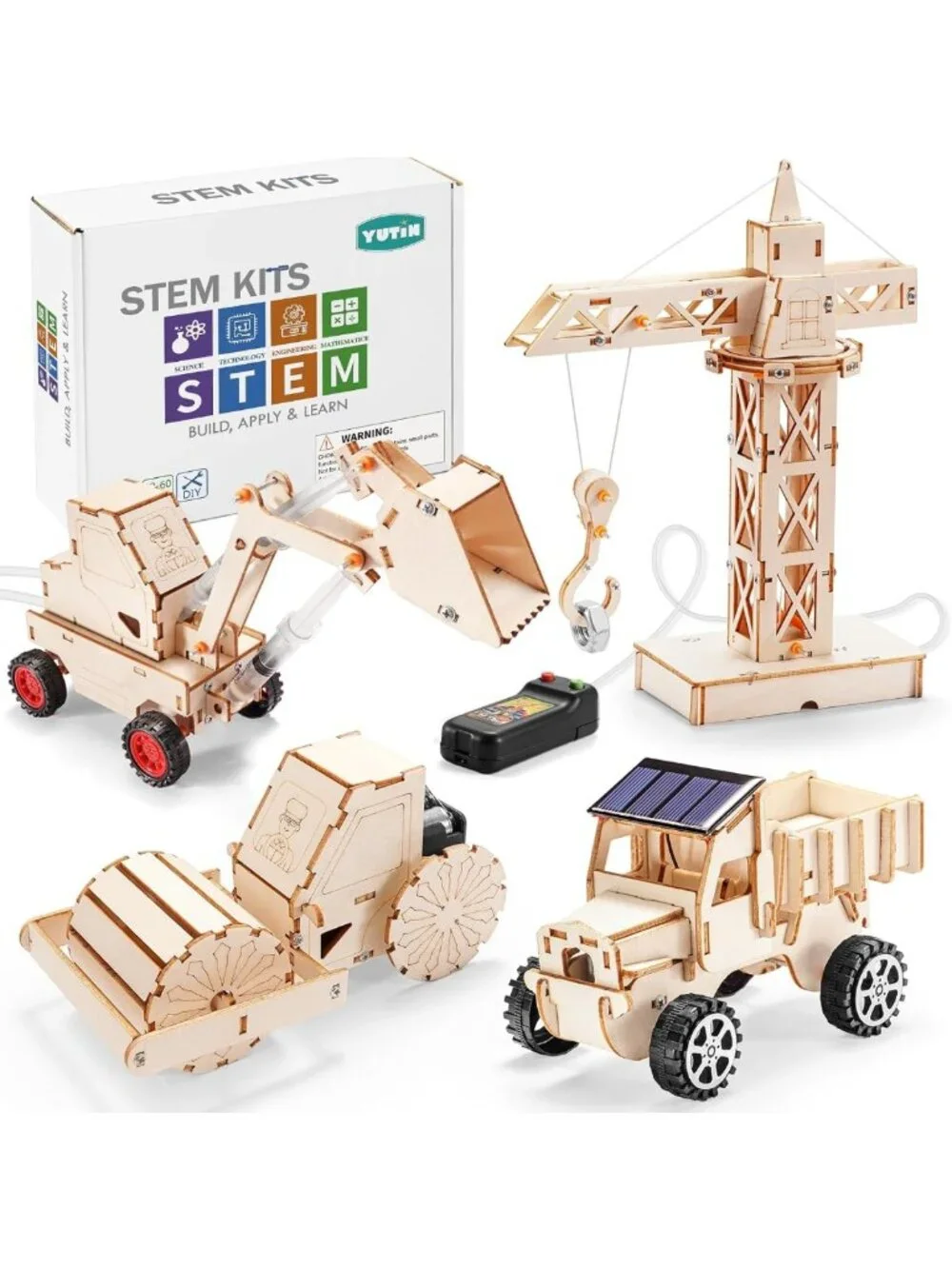 STEM Building Kits for Kids 8-14, Wood Craft Projects, 3D Puzzles & Model Cars